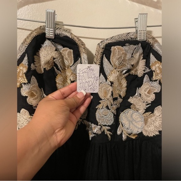 (NWT) FREE PEOPLE Embroidered Mini Dress - Picture 2 of 3